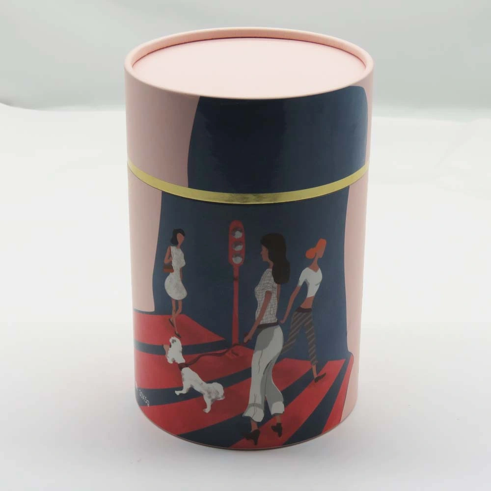 Custom Round Gift Tea Candle Cosmetic Packing Deodorant Stick Lip Balm Lipstick Packaging Cylinder Push up Kraft Paper Cardboard Paper Box Paper Tube