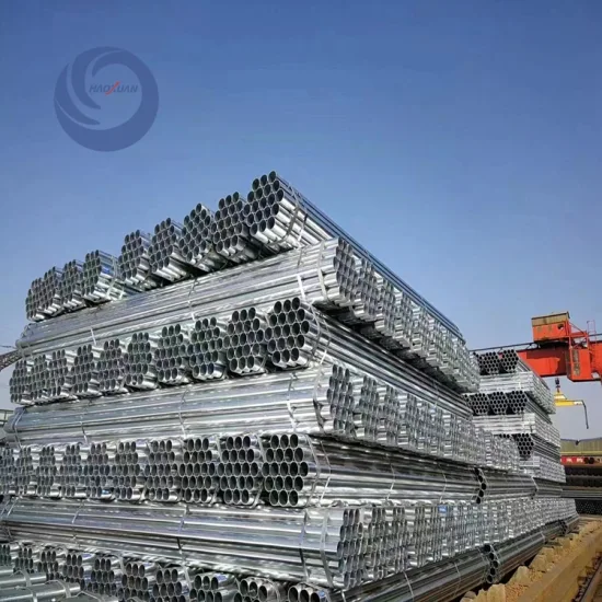 Feuerverzinktes rundes Eisenrohr/verzinkte ERW-Stahlrohre/rohrförmige Kohlenstoffstahlrohre für den Gewächshausbaupopularverzinktes Stahlrohr